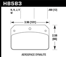 Load image into Gallery viewer, Hawk HP+ Aerospace Dynalite w/ 0.218in Hole Brake Pads - Side View