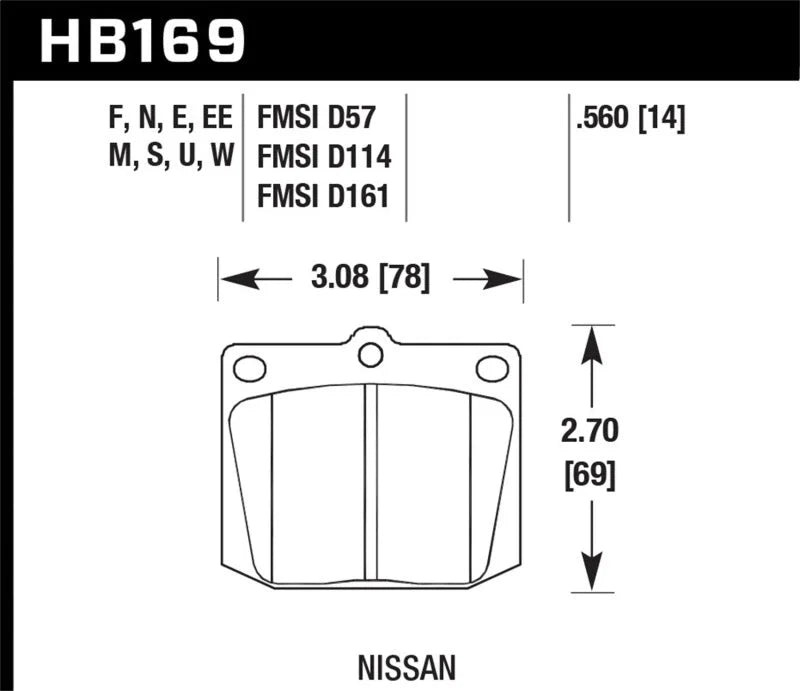 Hawk HP+ Street Brake Pads - Main Product View