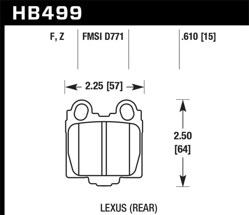Hawk HPS 5.0 Rear Brake Pads fits 1998-2006 2008-2010 Lexus GS300 / GS400 / GS430 / IS300 / SC430 4.3L - Main Product View