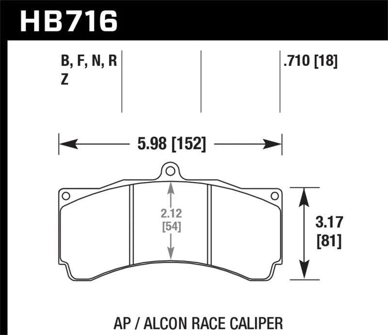 Hawk HPS Brake Pads w/ 0.710 Thickness - AP Racing Alcon - Main Product View