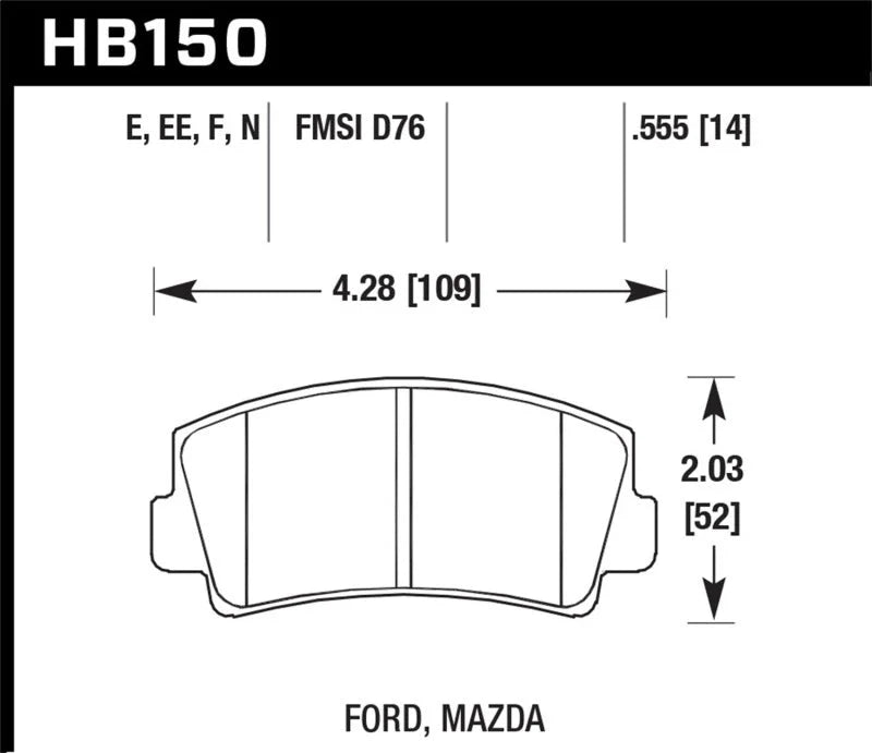 Hawk HPS Street Brake Pads - Main Product View