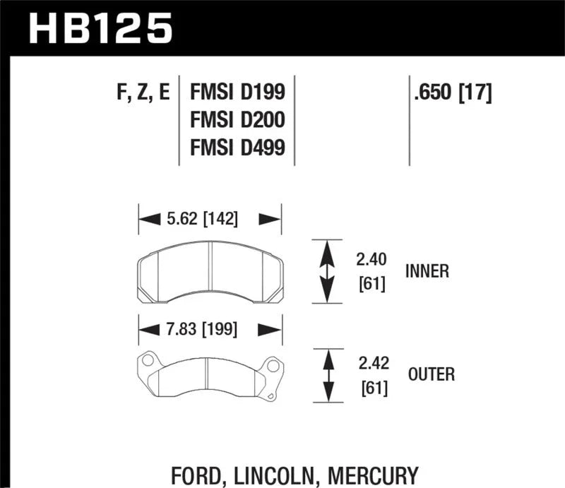 Hawk HPS Street Brake Pads - Side View