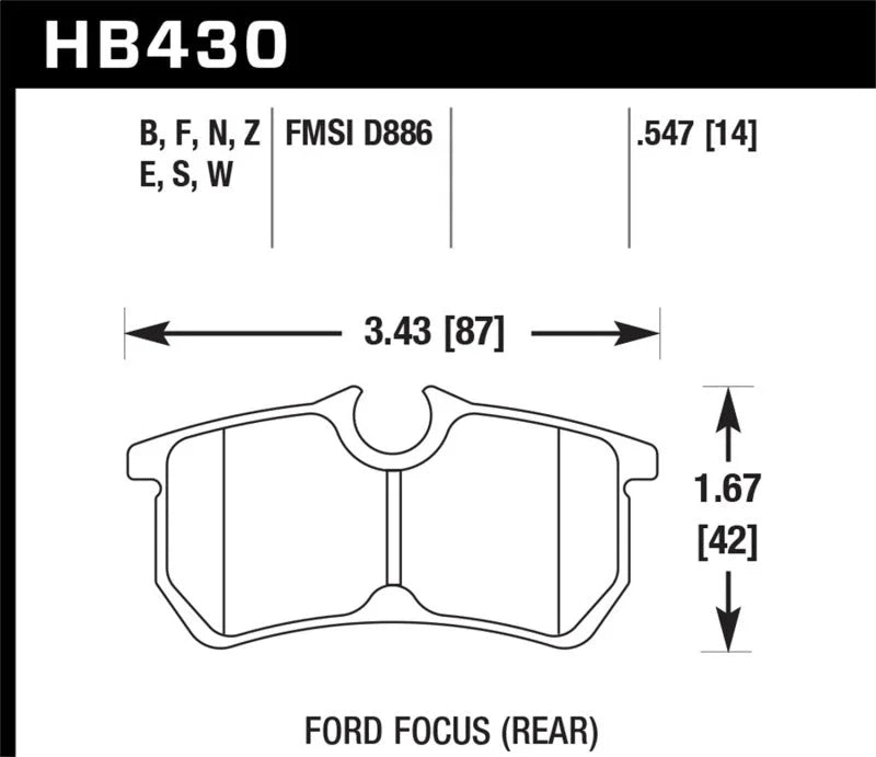 Hawk HPS Street Brake Pads - Side View