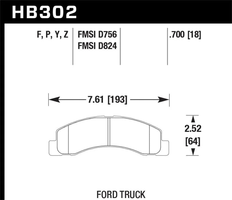 Hawk LTS Street Brake Pads - Side View