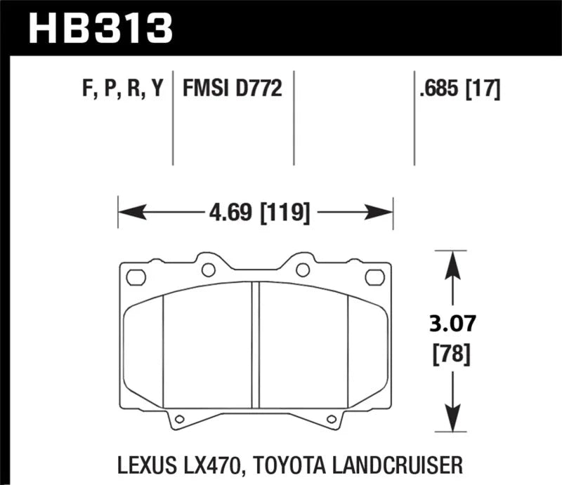 Hawk LTS Street Brake Pads - Main Product View