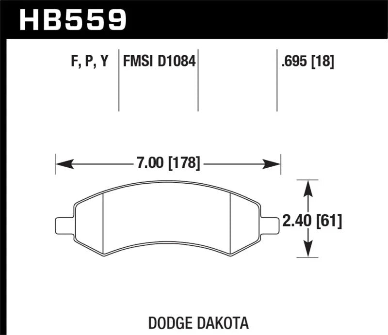 Hawk LTS Street Brake Pads - Side View