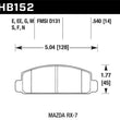 Load image into Gallery viewer, Hawk Mazda RX-7 HPS Street Front Brake Pads - Side View