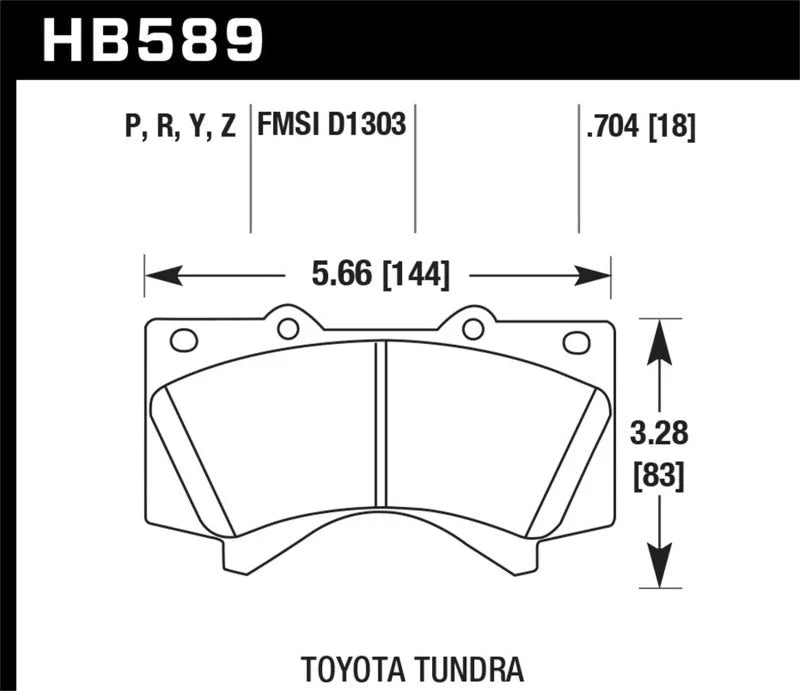 Hawk Performance 08-14 Toyota Land Cruiser Ceramic Street Front Brake Pads - Main Product View