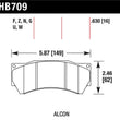 Load image into Gallery viewer, Hawk Performance Alcon Mono 6, Model 4497 DTC-70 Race Brake Pads - Back View