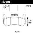 Load image into Gallery viewer, Hawk Performance Alcon Mono 6, Model 4497 HPS Street Brake Pads - Main Product View
