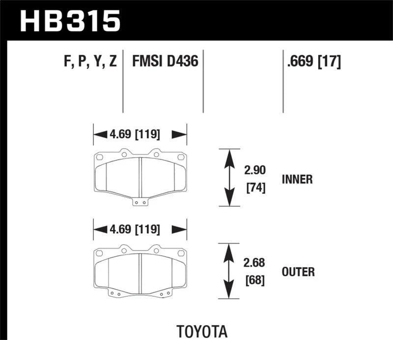 Hawk Performance Ceramic Street Brake Pads - Main Product View