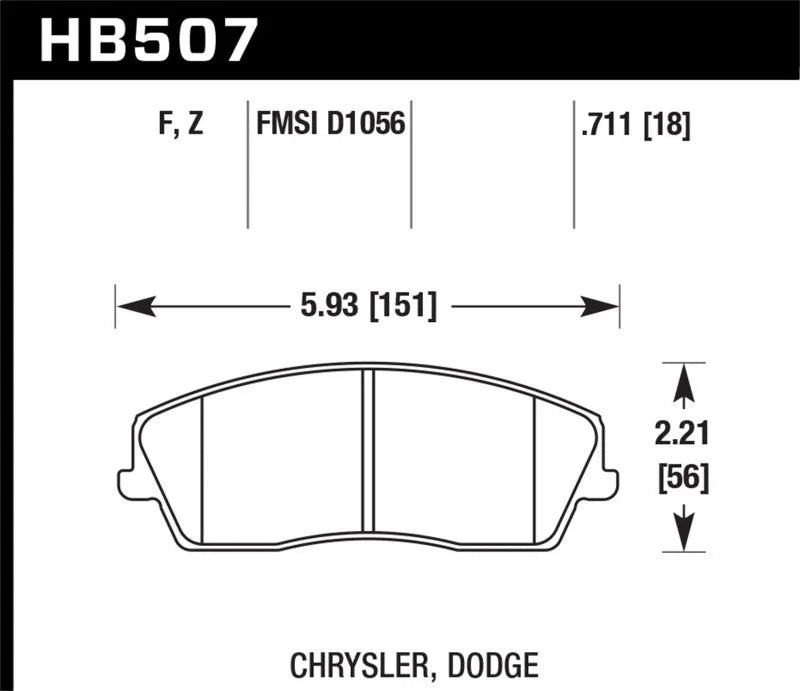 Hawk Performance Ceramic Street Brake Pads - Side View