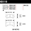 Load image into Gallery viewer, Hawk Performance Ceramic Street Brake Pads fits 1978-2003 Buick / Cadillac / Chevrolet - Side View