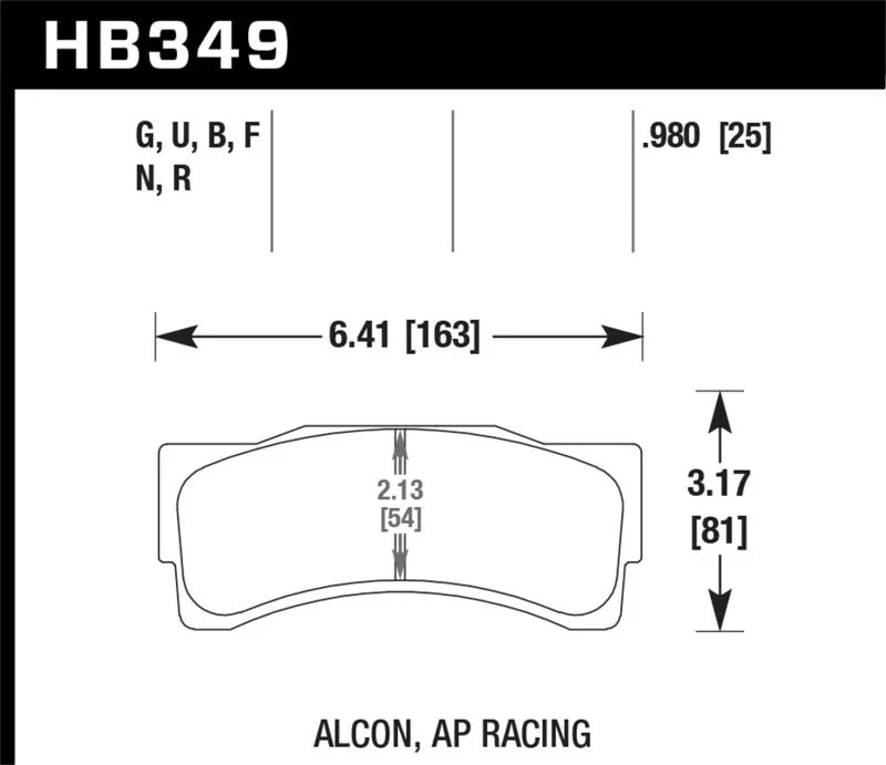Hawk Performance DTC-60 Motorsports Front Brake Pads fits 2014-2016 BMW M235I / 2015-2016 BMW M235I xDrive - Side View