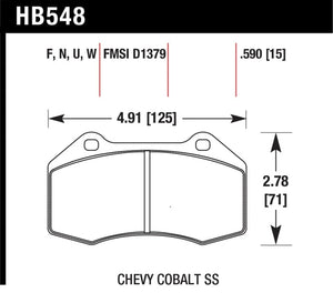 Hawk Performance Front ER-1 Brake Pads fits 2015-2019 Alfa Romeo 4C 1.7L - Main Product View