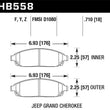 Load image into Gallery viewer, Hawk Performance Front LTS Street Brake Pads fits 2006-2010 Jeep Commander / 2005-2010 Jeep Grand Cherokee - Back View
