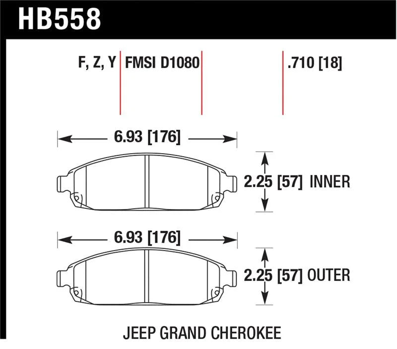 Hawk Performance Front LTS Street Brake Pads fits 2006-2010 Jeep Commander / 2005-2010 Jeep Grand Cherokee - Additional Vi...