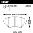 Load image into Gallery viewer, Hawk Performance HPS 5.0 Front Brake Pads fits 2001-2005 Mazda Miata - Side View