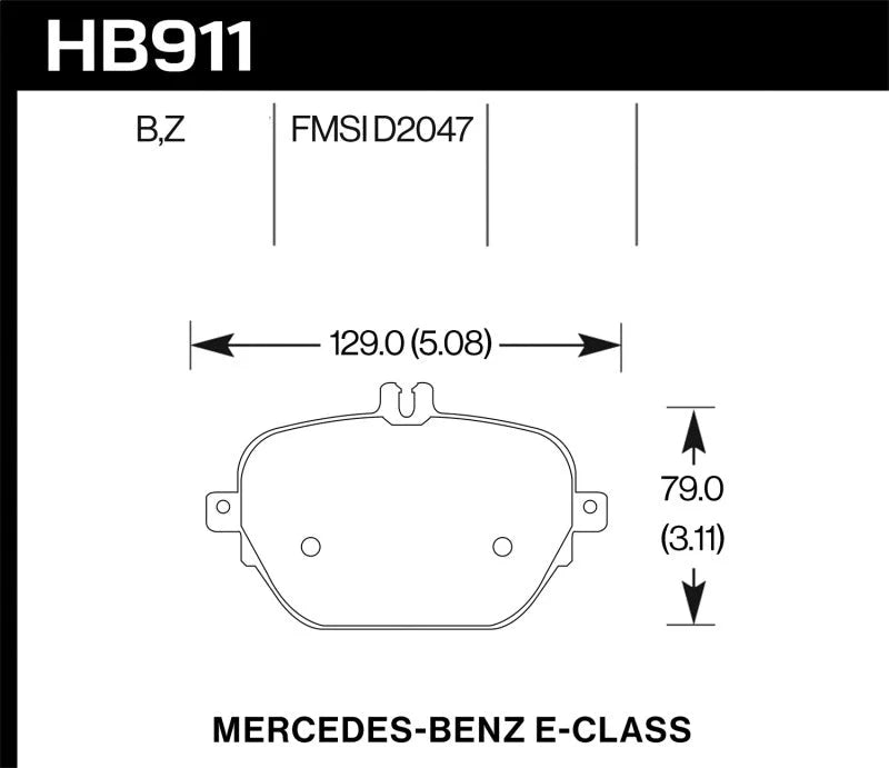 Hawk Performance Performance Ceramic Street Rear Brake Pads fits 2017-2020 Mercedes-Benz - Main Product View