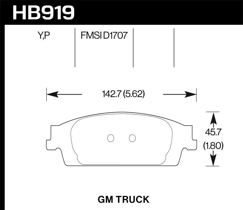 Hawk Performance Street LTS Rear Brake Pads fits 2015-2018 Cadillac Escalade / Escalade ESV / 2014-2019 Chevrolet Silverad...