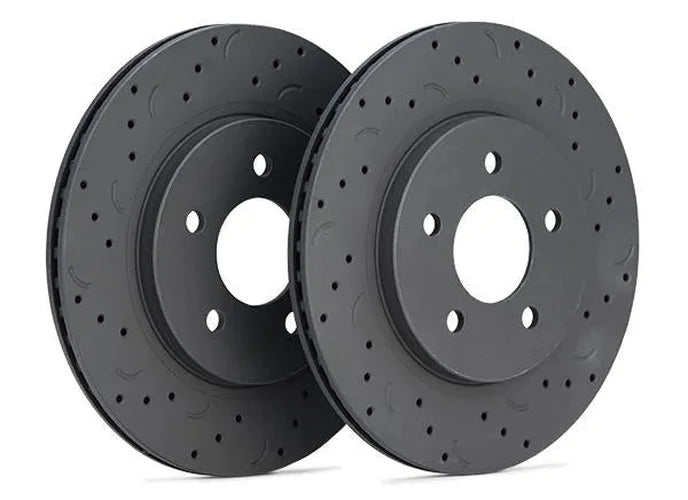 Hawk Talon 2002 Acura RSX Base Drilled and Slotted Front Brake Rotor Set - Back View