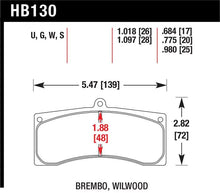 Load image into Gallery viewer, Hawk Performance Universal Brembo DTC-70 Race Brake Pads Thickness 1.018 - Back View