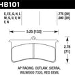 Load image into Gallery viewer, Hawk Performance Wilwood SL AP Racing Outlaw .8 Inch Super-lite DTC-30 Brake Pad Set - Back View