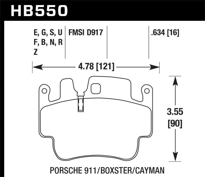 Hawk Porsche HPS Street Front Brake Pads - Main Product View
