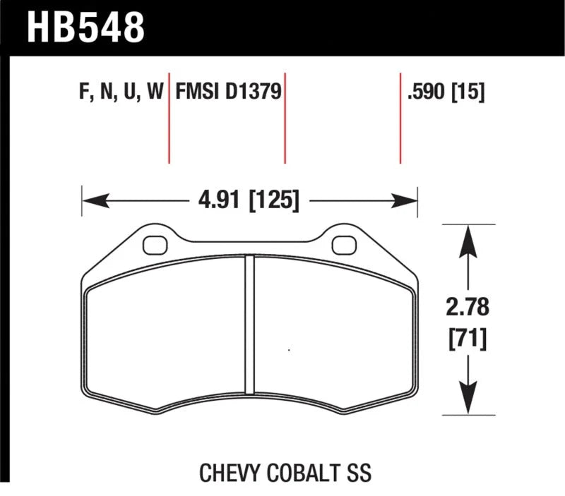 Hawk Renault Clio / Cobalt SS HPS Street Front Brake Pads - Main Product View