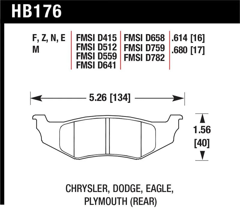 Hawk SRT4 HP+ Street Rear Brake Pads - Main Product View