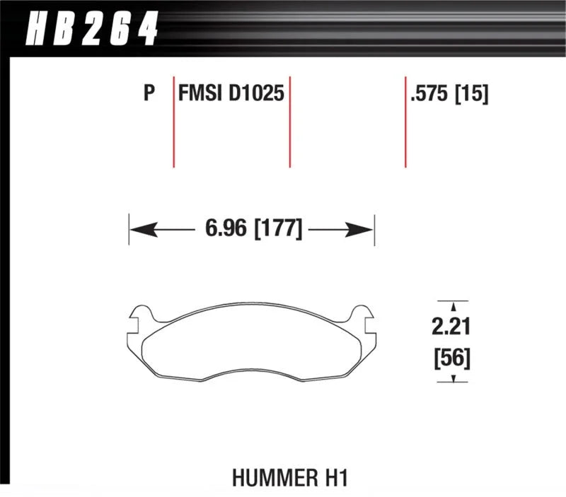 Hawk Super Duty Street Brake Pads - Side View