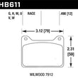 Load image into Gallery viewer, Hawk Willwood 7912 DTC-60 Race Brake Pads - Side View