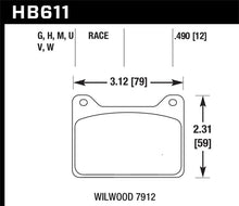 Load image into Gallery viewer, Hawk Willwood 7912 DTC-60 Race Brake Pads - Side View