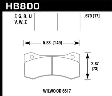 Load image into Gallery viewer, Hawk Wilwood 17mm 6617 Caliper Brake Pad Set - Installation View