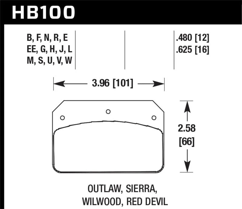 Hawk Wilwood Dynalite Caliper 12mm Street DTC-60 Brake Pads - Main Product View