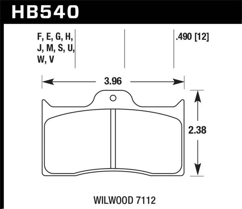 Hawk Wilwood HPS 5.0 Brake Pads - Side View