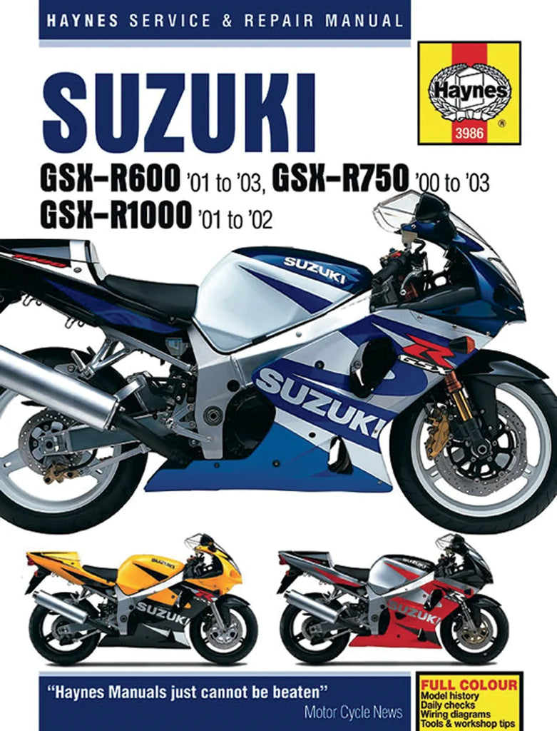 Haynes Manual - Suzuki GSXR M3986 - Main Product View