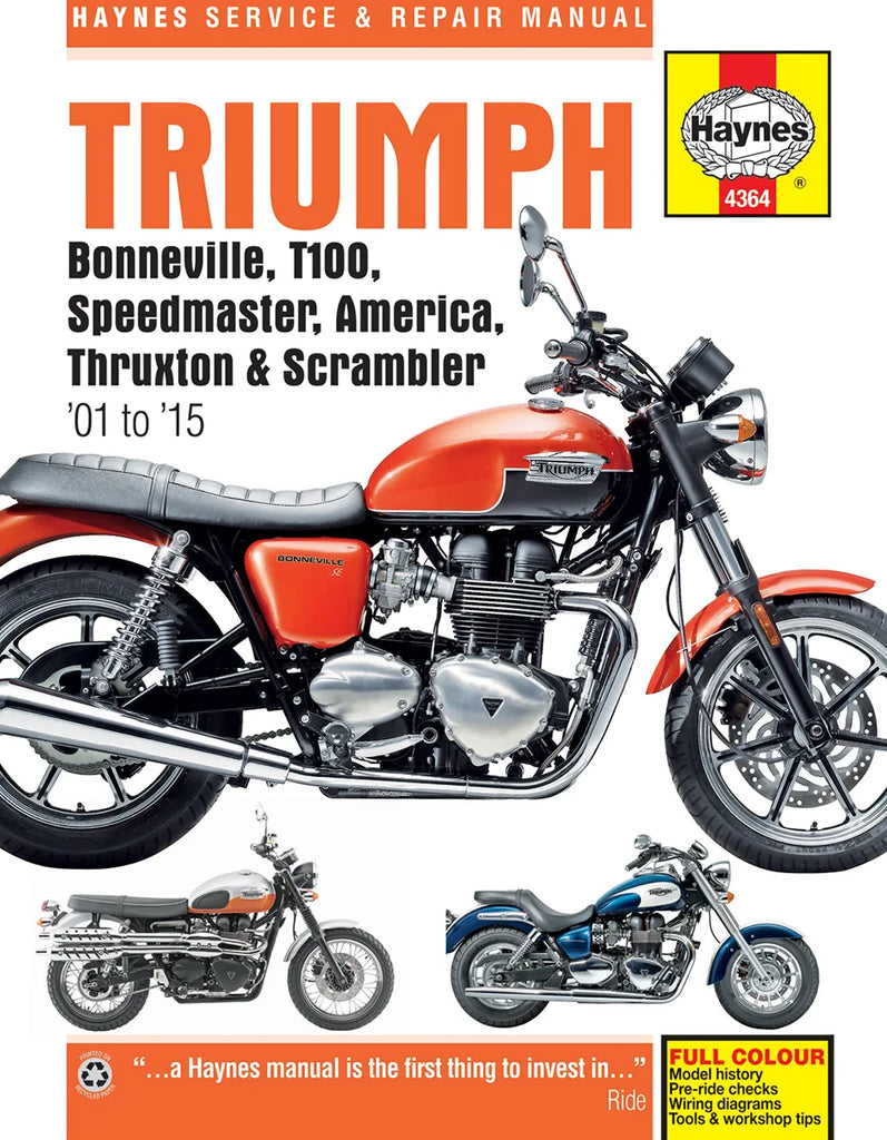 Haynes Manual - Triumph Bonneville '01-'15 M4364 - Main Product View