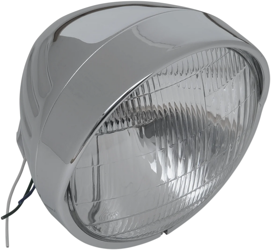 Headlight with Visor 6-1/2" - Grooved DragSpecialties 20-0338-BXLB1 - Main Product View
