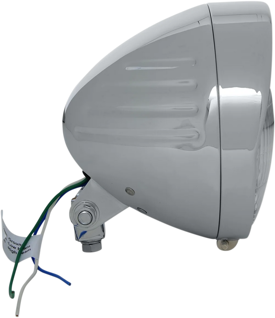 Headlight with Visor 6-1/2" - Grooved DragSpecialties 20-0338-BXLB1 - Side View
