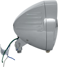 Load image into Gallery viewer, Headlight with Visor 6-1/2" - Grooved DragSpecialties 20-0338-BXLB1 - Side View