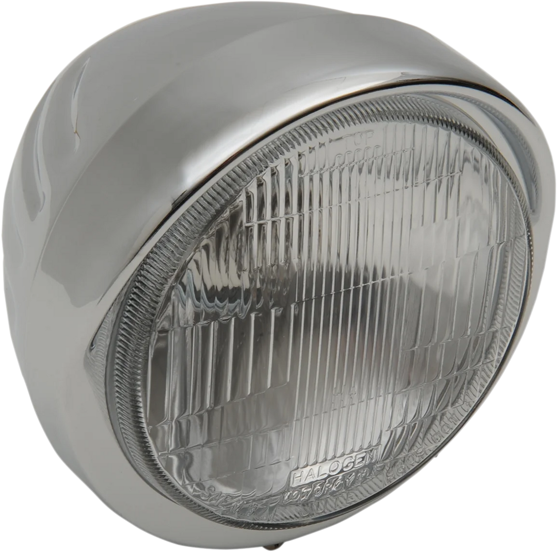 Headlight with Visor 6-1/2" - Grooved DragSpecialties 20-0338-BXLB1 - Detail View