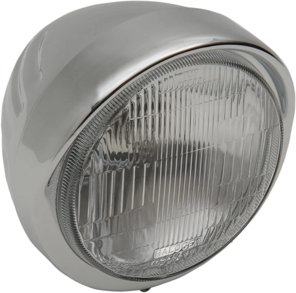 Headlight with Visor 6-1/2" - Grooved DragSpecialties 20-0338-BXLB1 - Detail View