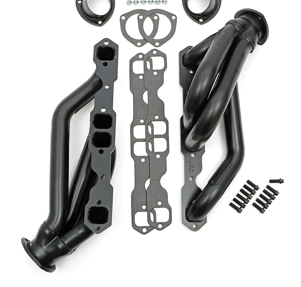 Hedman Hedders 1-3/4 in. Mid-Length Swap Headers fits 1982-2004 Chevrolet / GMC / Isuzu Sb Chevy 2WD - Back View