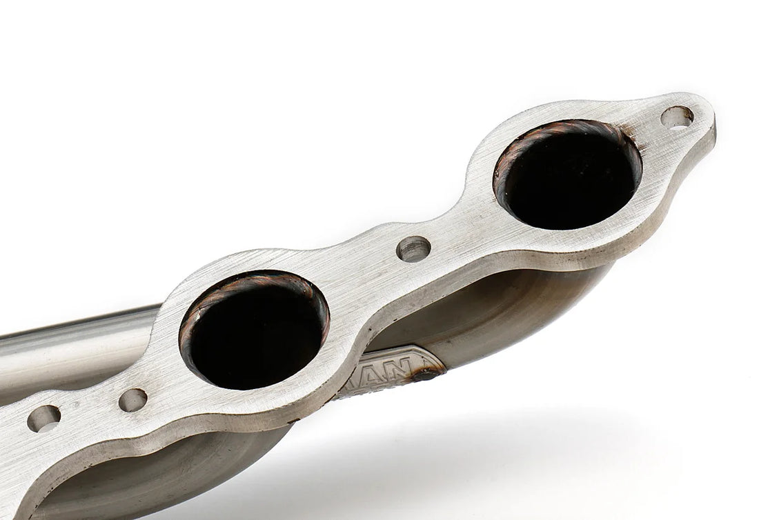 Hedman Hedders 1968-72 Chevelle/El Camino; LS Swap Headers; Mid-length - 304 Stainless Raw 62140 - Side View
