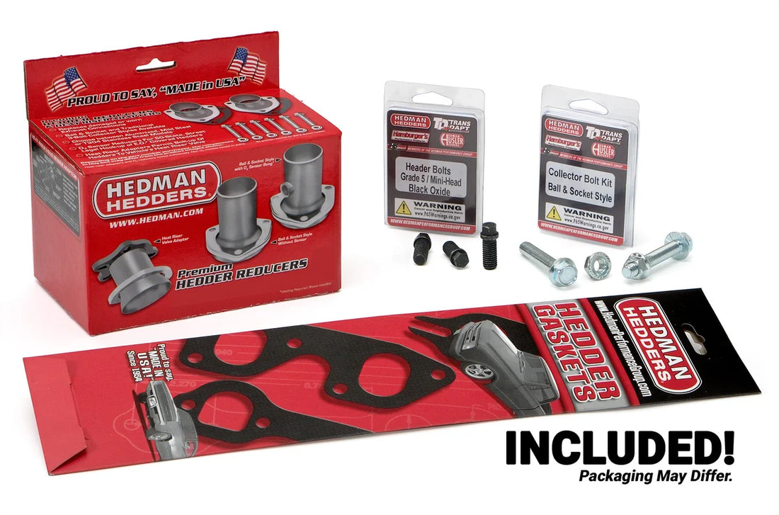 Hedman Hedders 1968-72 Chevelle/El Camino; LS Swap Headers; Mid-length - 304 Stainless Raw 62140 - Back View
