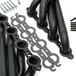 Load image into Gallery viewer, Hedman Hedders 1968-72 Chevelle/El Camino; LS Swap Headers; Mid-length - 304 Stainless- Black 62143 - Back View