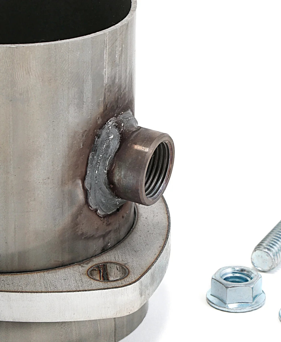 Hedman Hedders 3 in. Stainless Ball-Style O2 Header Reducer For 3 in. Exhaust - Back View