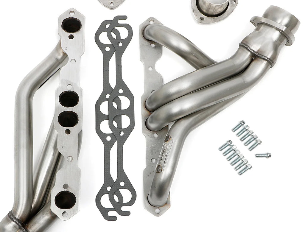 Hedman Hedders 67-87 C10/C20 SB CHEVY PICKUP (2WD); 1-5/8 in. MID-LENGTH- UNCOATED STAINLESS 62010 - Side View