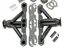 Load image into Gallery viewer, Hedman Hedders BLOCK HUGGER Headers; 1-1/2 in. Tubes; Uncoated fits Chevrolet Sb 283-400 - Back View